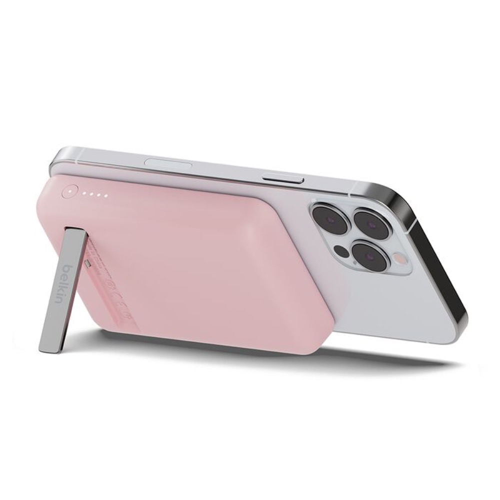 Power Bank Magnético Belkin 5000mah + Soporte, Color Rosa