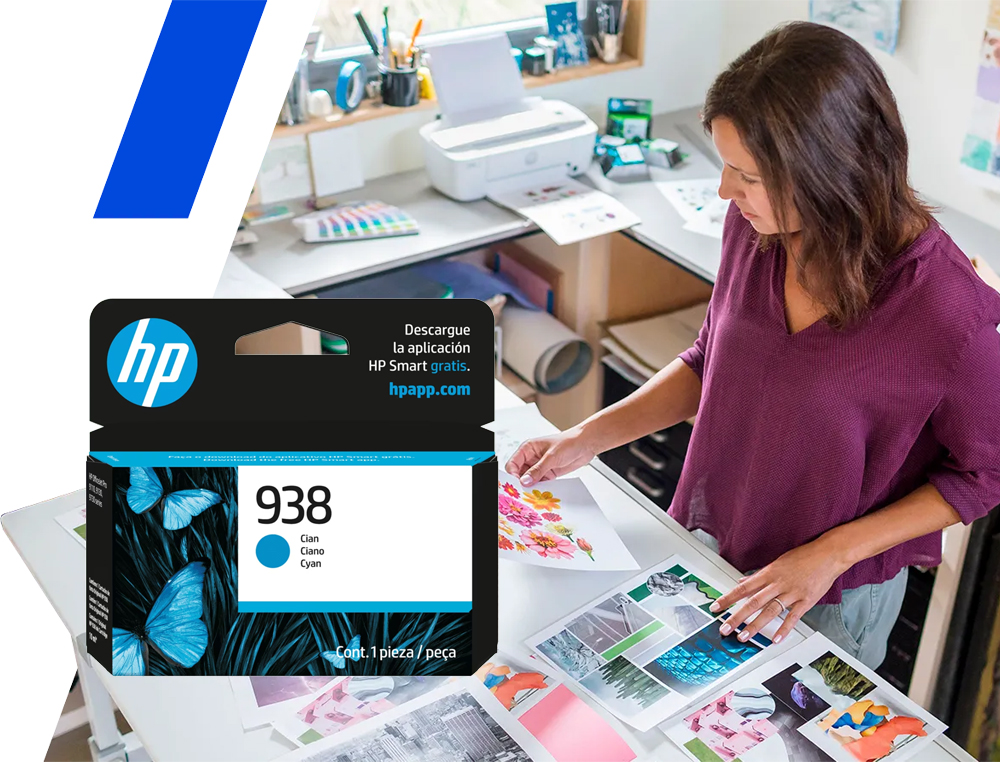 Cartucho de Tinta HP 938 Cian Original, 800 páginas
