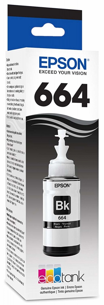 Tanque de Tinta EcoTank Epson 664 Negro 70ml (T664120-AL)