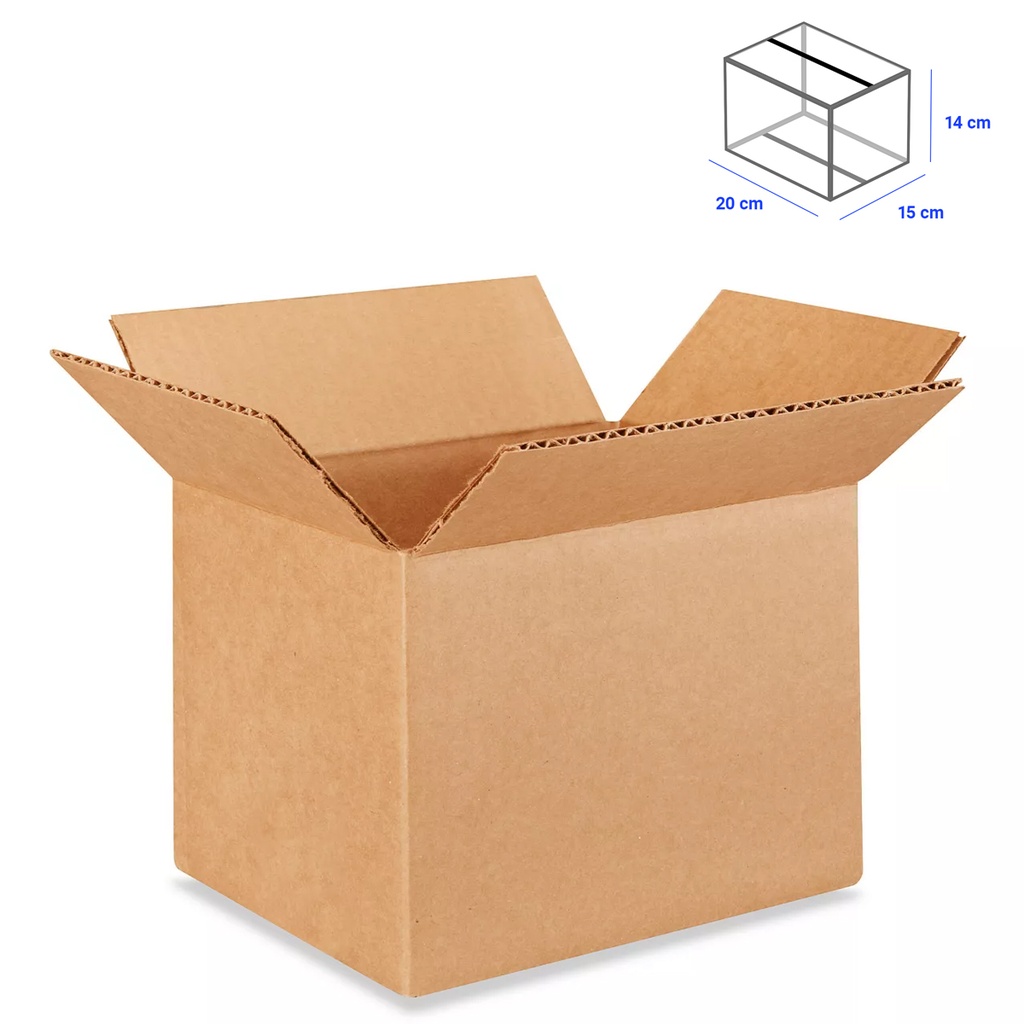 Caja para Empaque Cartón Corrugado, 15x14x20 cm, 23 ECT