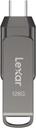 Memoria USB Dual Lexar JumpDrive D400 128GB Tipo C USB 3.1