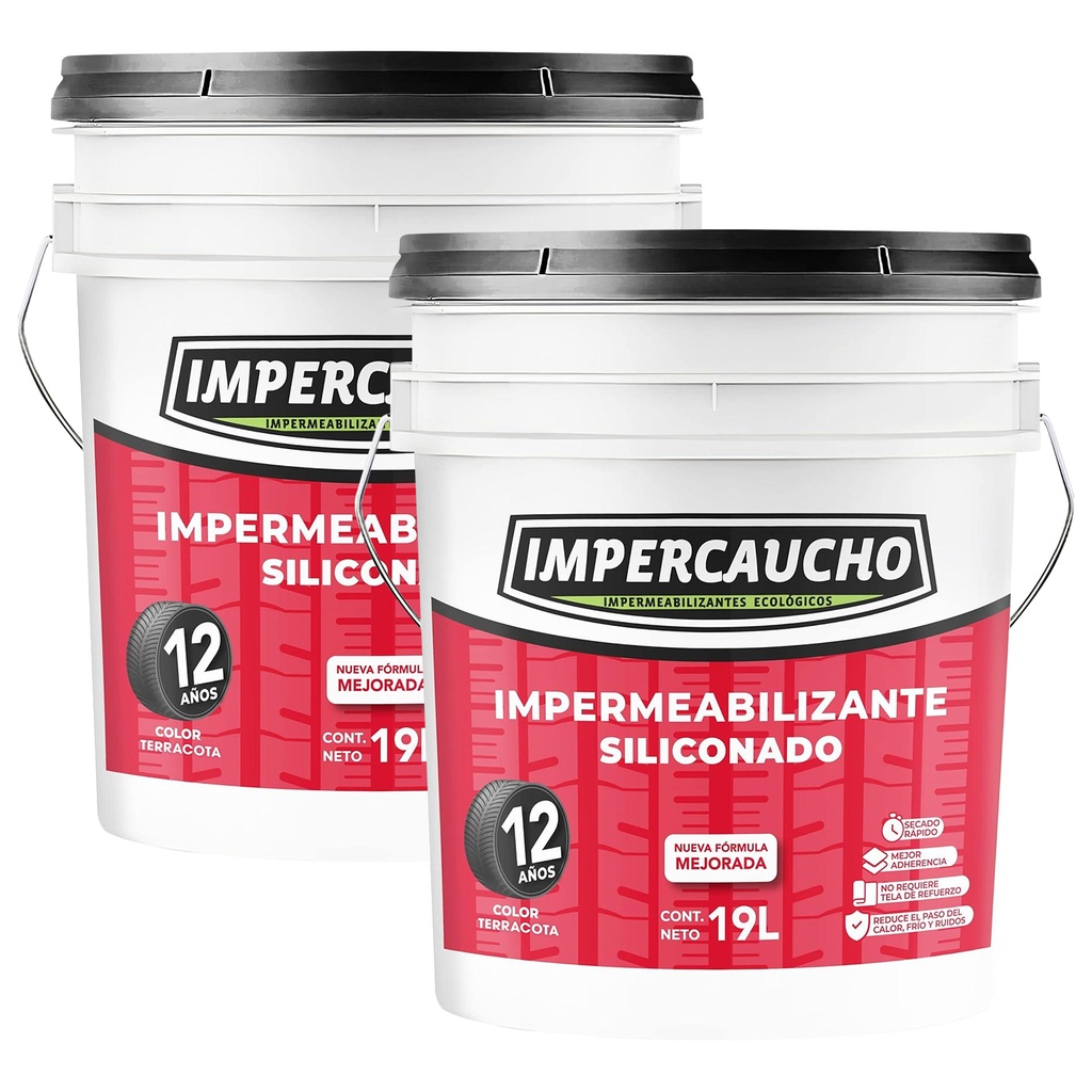 Impercaucho Kit de 2 Impermeabilizantes de 19 Lts. Terracota