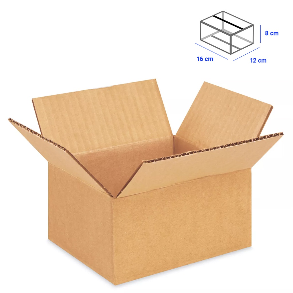 Caja para Empaque Cartón Corrugado, 16x12x8 cm, 23 ECT