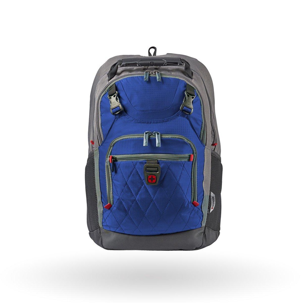 Mochila deportiva Wenger Priam, para laptop de 16", 602618, color azul con gris, tecnología air flow