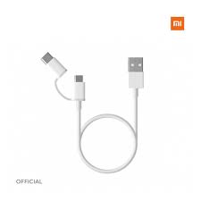 [15304] Cable Xiaomi 2 En 1 Micro USB A Tipo C 30cm Carga Y Datos
