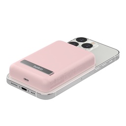 [BBC010-PK] 5,000mah Power Bank Magnetica Qi 7.5W + Kick Stand Pink
