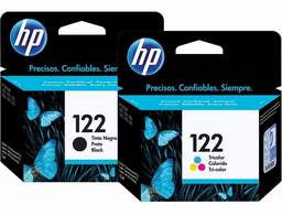 [HP122-KIT] Combo HP 122 de Cartuchos de Tinta (Negro + Tri-Color), Tinta Original HP, Deskjet/HP122-KIT
